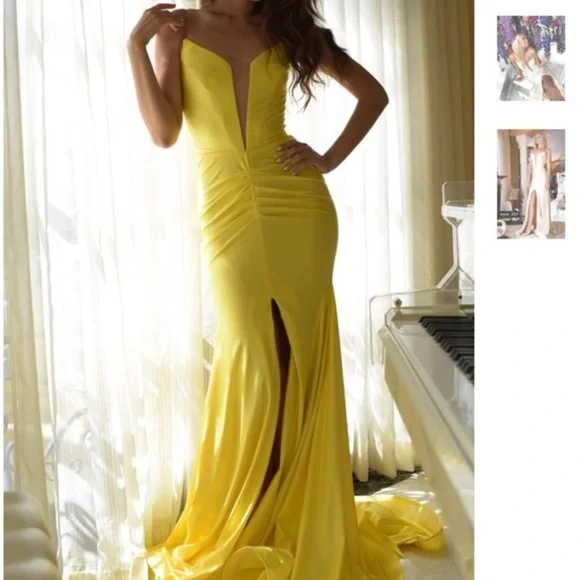 jessica angel emerald green dress Backless Simple Sexy Tight Long Prom Dress with Train Pine Tree / 2XLarge